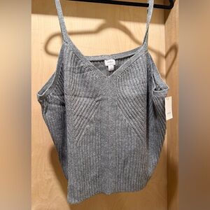Auden Gray Ribbed Cropped Knit Top Size 3X